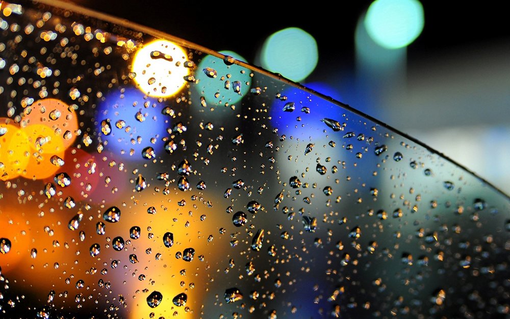 1Bokeh Lights Glass Car Drops Water Wallpaper 1920x1200