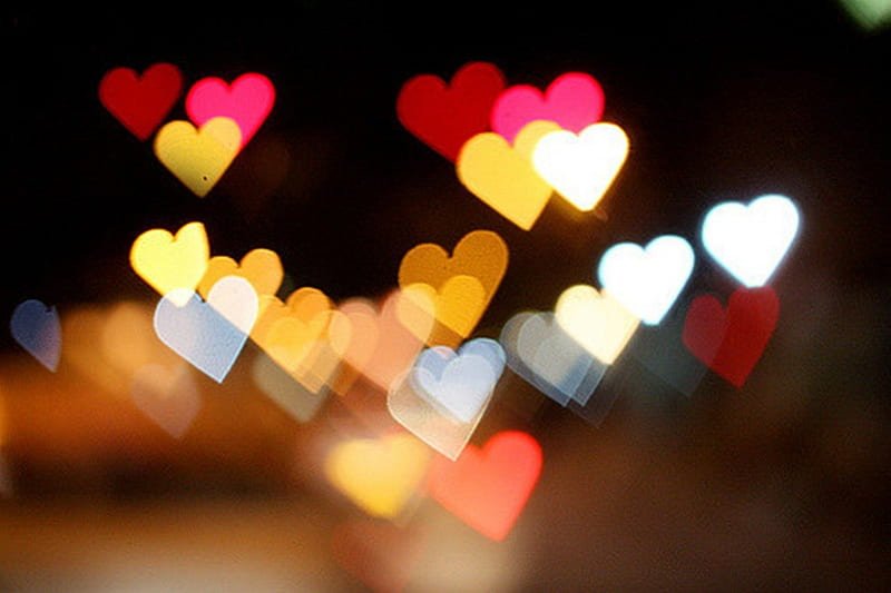 HD wallpaper heart bokeh colorful bokeh love heart hearts lights light